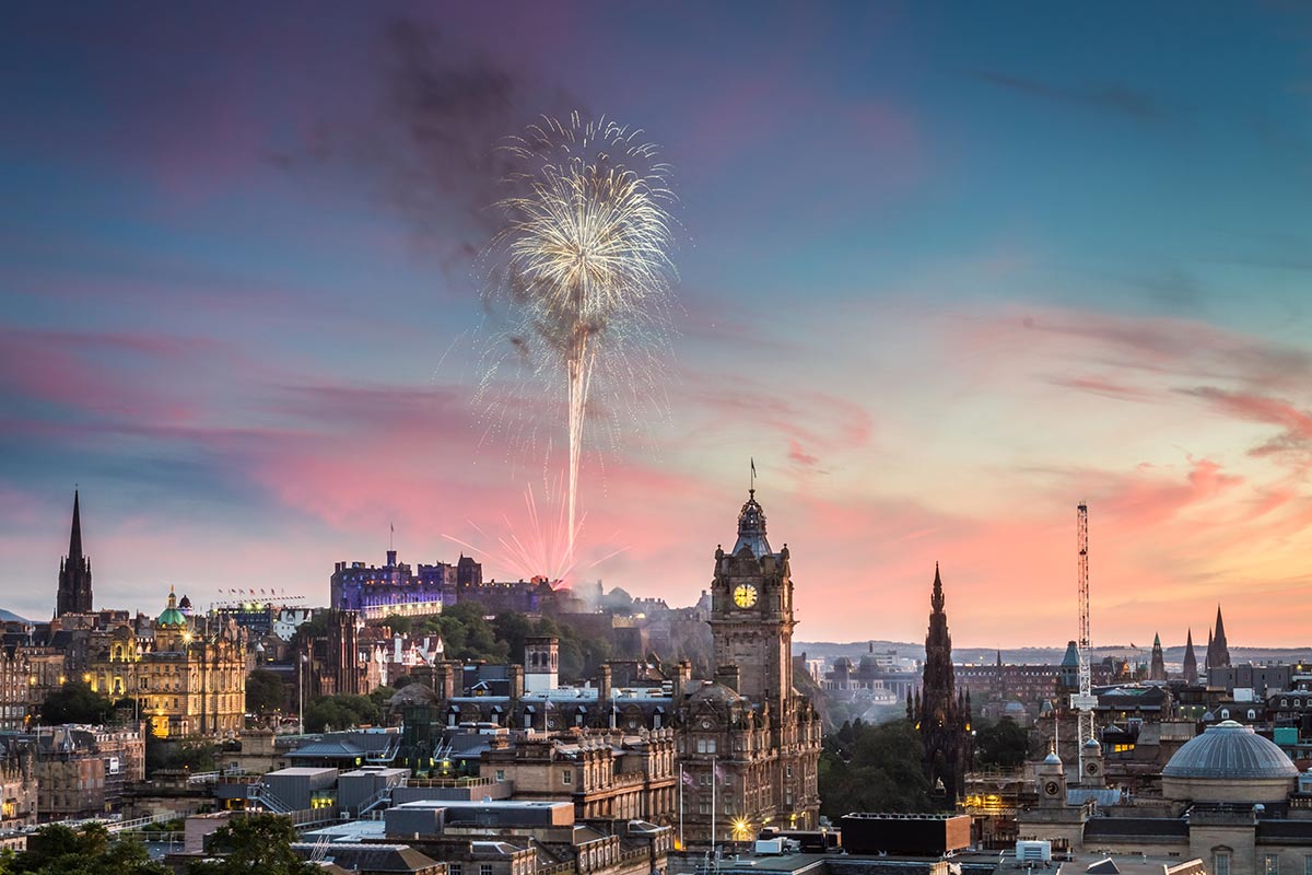 Fireworks in Edinburgh for New Years Eve