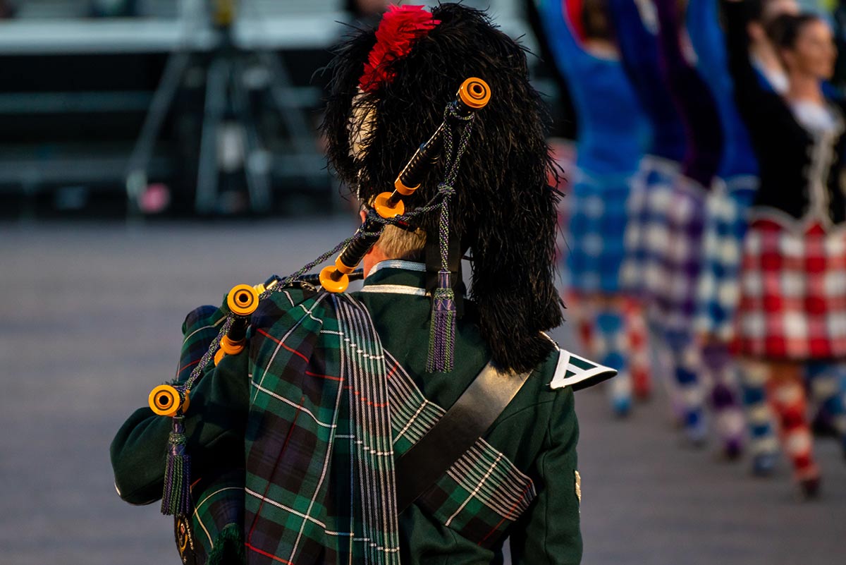 Scottish Hogmanay Celebration with Bagpipes